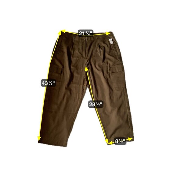 Old Navy Extra High-Rise Taylor Straight Trousers XXL Cotton Blend Green Cargo P - Picture 8 of 8